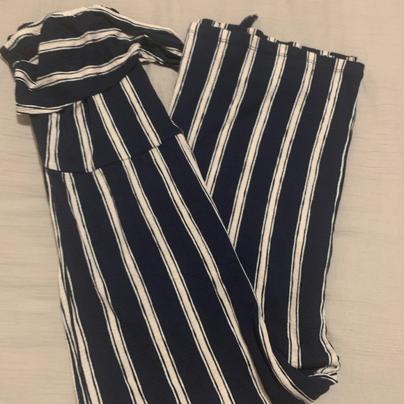 Love Tree Navy and Cream Striped Garment Romper - Picture 10 of 10